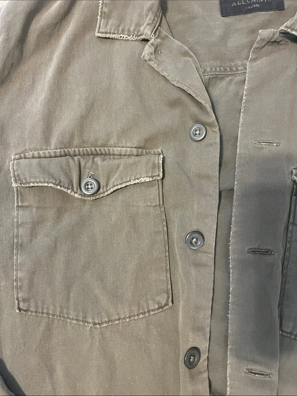 Men's All Saints SPOTTER SLIM FIT OVERSHIRT Cargo Green size xl
